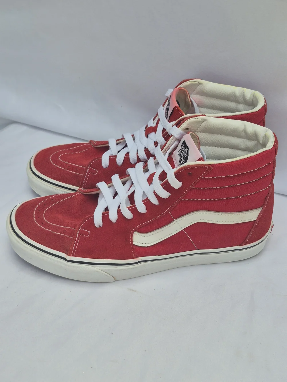 VANS Sk8-Hi Red Suede Canvas High Top Sneakers Mens 8.5 Womens 10 VN000D5IB8C
